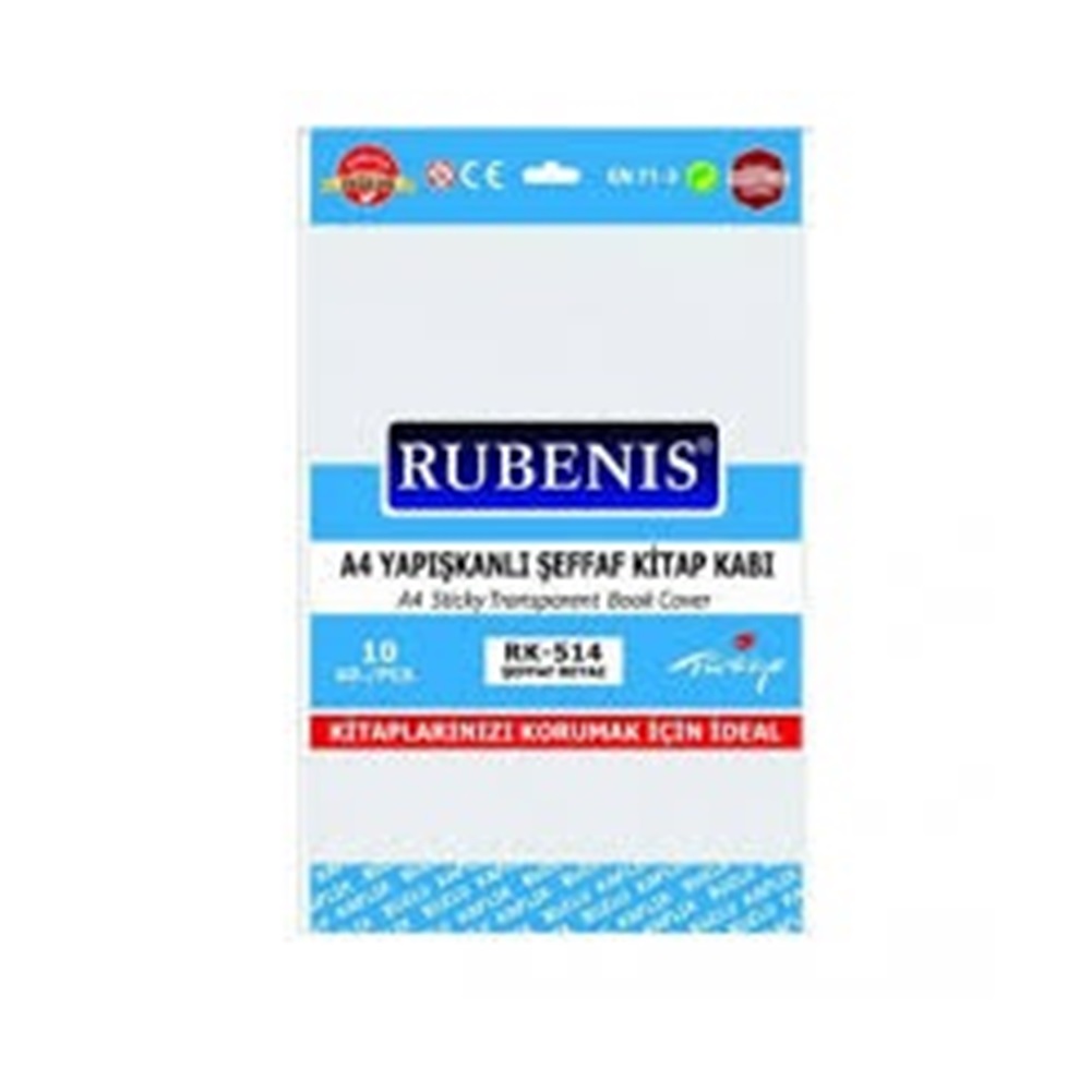 Rubenis Yapışkanlı A4 Kitap Kabı (Şeffaf)