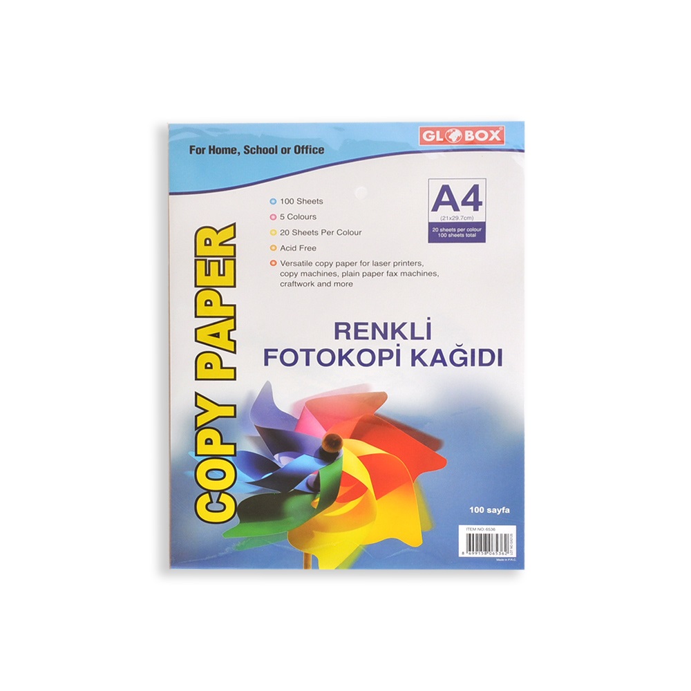 Globox Renkli Fotokopi Kağıdı 100 lü