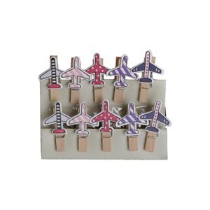 Slm Decoration Uçak Desenli Mandal (10Lu) - İTH-404