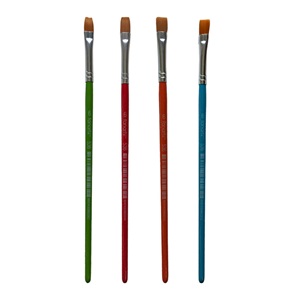 Fanart Academy Seri 536C Sentetik Kıl Yassı Fırça (Renkli Sap) No:6