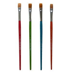 Fanart Academy Seri 536C Sentetik Kıl Yassı Fırça (Renkli Sap) No:8