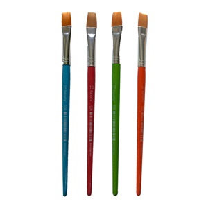 Fanart Academy Seri 536C Sentetik Kıl Yassı Fırça (Renkli Sap) No:10