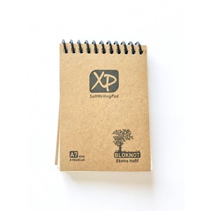 XP A7 Kraft Karton Kapak 36 yp. Ekstra Hafif Spiralli Bloknot Kareli