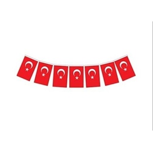 Vatan İpli Bayrak Büyük 50li 1 Paket 12cm X 19cm VT809