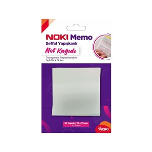 Noki Memo 75x75 Şeffaf Yapışkanlı Not Kağıdı 50yp