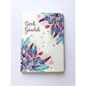 Lilamor Zarf Günlük 14,8x21 112syf. -Çiçek- GZFD-011