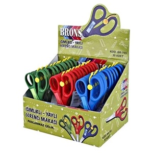 Brons İsimlikli - Yaylı Okul Makası BR-703 - Yeşil