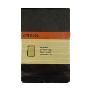 Mynote Case 9x14 Bloknot 80yp Çizgili Siyah