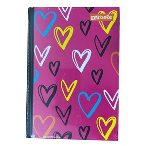 Mynote Neon Sert Kapak Defter 14x20 96yp Çizgili - Pembe - Kalp