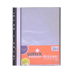Umix Delikli Sunum Dosyası Siyah 20li