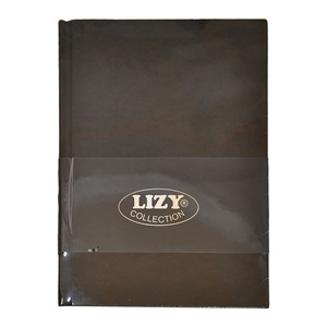 Lizy Nubuk Kapak 168yp Çizgili Yaldızlı Defter 70gr 14x20 - Siyah