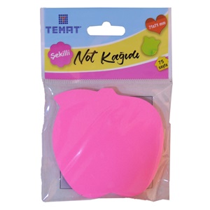 Temat 71x71 Şekilli Not Kağıdı 75yp - Pembe Elma