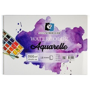Alex Schoeller 35x50 300 gr Spiralli Suluboya Defteri 12 yp ALX-926