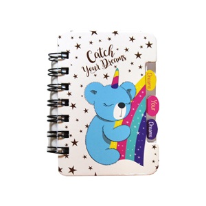 Mikro Desenli Ayraçli Not Defteri Telli Çizgili - NT-03 -Hello Koala Love Mavi- A7 - 60 Yp