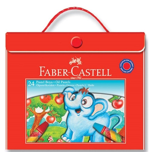 Faber Castell Plastik Çantali Tutuculu Pastel Boya 24 Renk