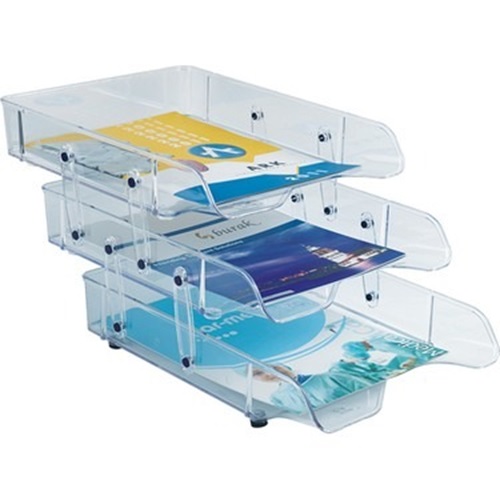 Ark Hareketli Plastik Evrak Rafı 3 lü Şeffaf