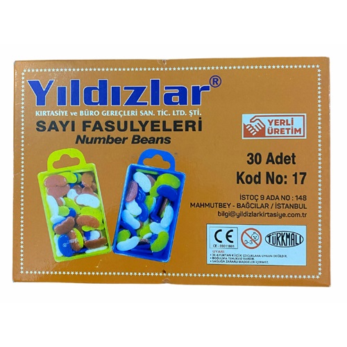 Yıldızlar Sayı Fasulyesi Plastik Kutulu