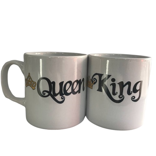 Seramik Kupa İkili Set King-Queen