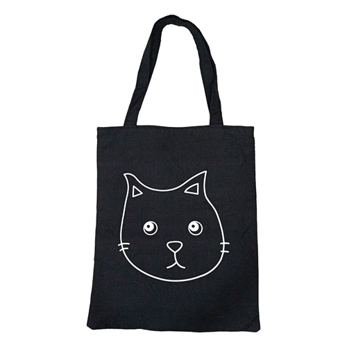 Slm Desenli Bez Çanta - Cat - Siyah