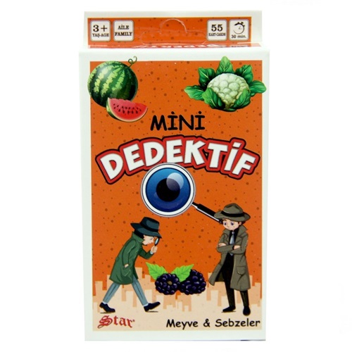 Star Mini Dedektif Kart Oyunu - Turuncu - Meyve ve Sebzeler