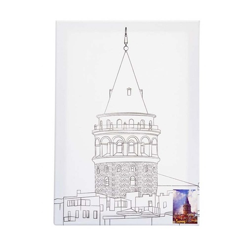 Ceoart Desenli Tuval 35x50 - Galata Kulesi