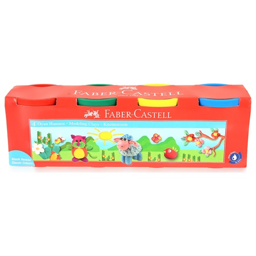 Faber Castell Oyun Hamuru Klasik Renkler 4 lü 100gr
