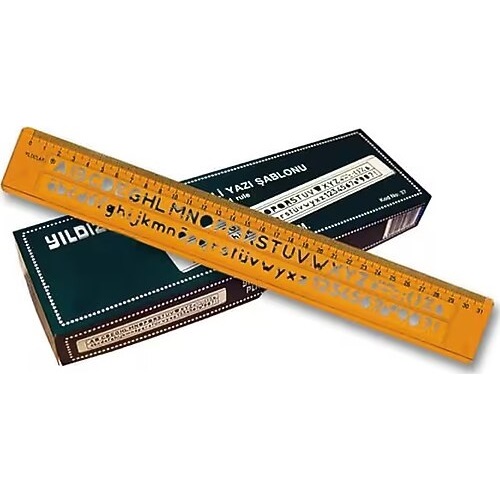 Yıldızlar 31 Cm Sayı Ve Harf Şablonlu Plastik Cetvel