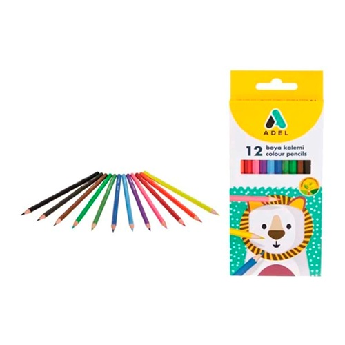 Adel 12 Renk Suluboya Kalemi - Fırça Hediyeli