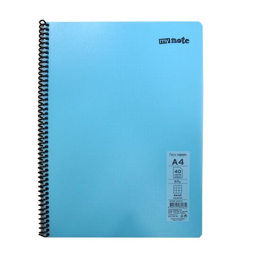 Mynote Flex Neon Defter A4 40 Yp Kareli - Mavi