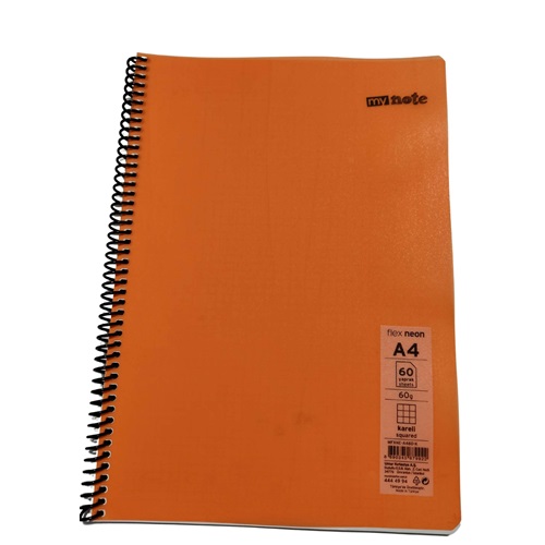 Mynote Flex Neo Defter A4 60 Yp Kareli - Turuncu