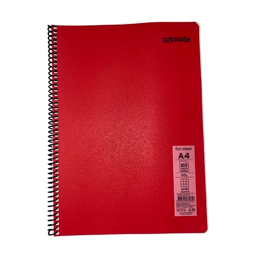 Mynote Flex Neo Defter A4 80 Yp Kareli - Kırmızı