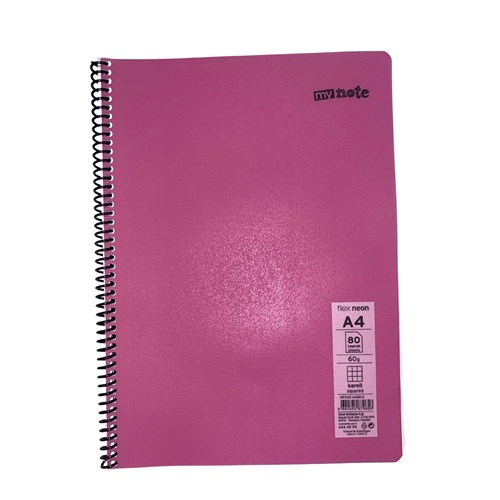 Mynote Flex Neo Defter A4 80 Yp Kareli - Pembe