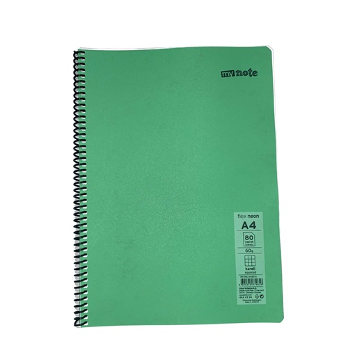 Mynote Flex Neo Defter A4 80 Yp Kareli - Yeşil