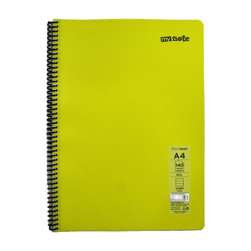 Mynote Flex Neon Defter A4 140 yp Çizgili - Sarı