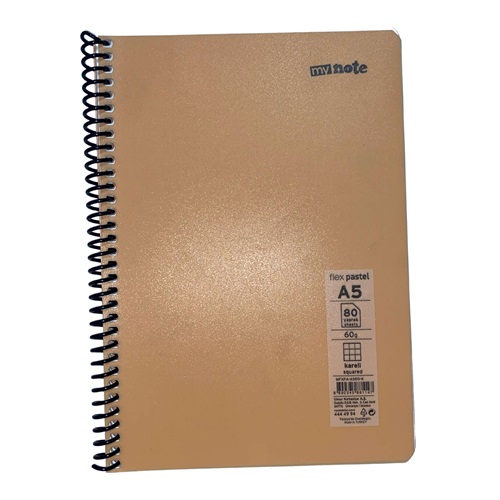 mynote FLEX PASTEL Defter A5 80 yp Kareli - Turuncu