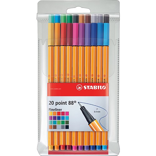 Stabilo Point 88 Fineliner 20 Renk Askılı Paket