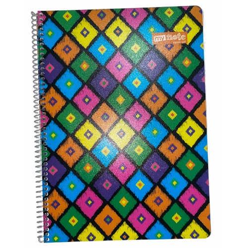 Mynote Neon Defter A4 80yp Çizgisiz - Renkli Şeritler