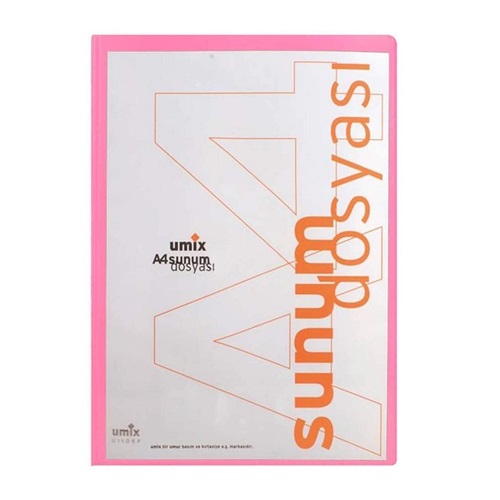 Umix Önden Cepli Sunum Dosyası Pembe 10lu