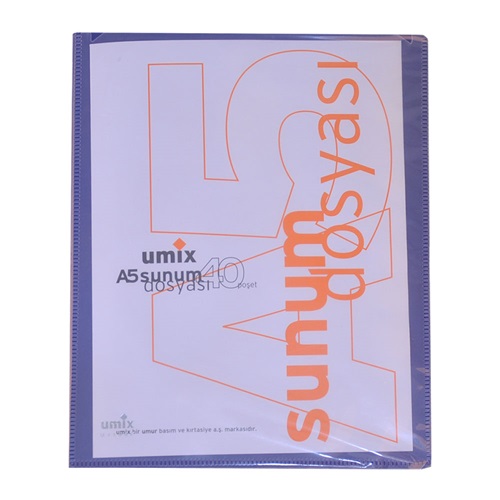 Umix Önden Cepli Sunum Dosyası A5 Lacivert 40lı