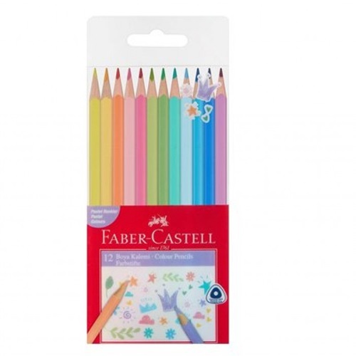 Faber Castell 12 li Kuru Boya Kalemi - Pastel Renkler