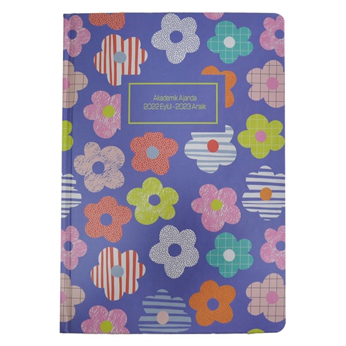 Lizy 17x24 Akademik Ajanda 2023 Eylül-2024 Aralık- Mor Papatyalar