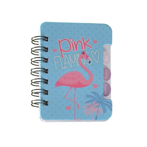 Mikro Desenli Ayraçli Not Defteri Telli Çizgili - NT-03 - My Hubby Awesome Pink Flamingo- A7 - 60 Yp