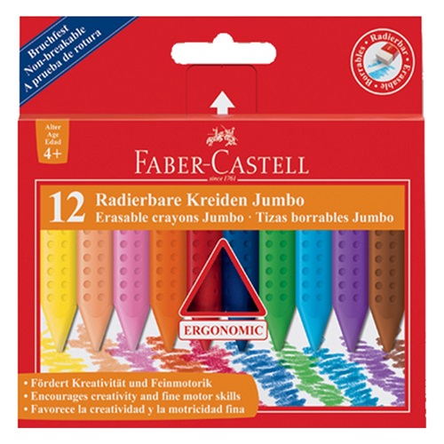 Faber Castell 12 Renk Silinebilir Boya Kalemi Jumbo