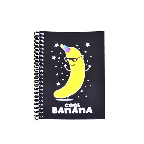 Mikro Not Defteri Uni Meyveler Kareli - NT-227 -Cool Banana -Siyah - A7