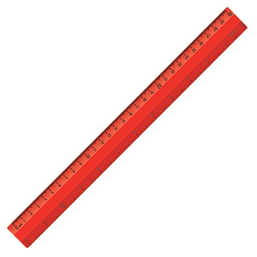 Ark Plastik Cetvel - 601 - Kırmızı - 30 cm