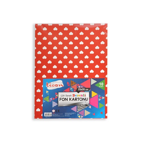 Ticon Çift Desenli Fon Kartonu 25x35cm 10 Desen