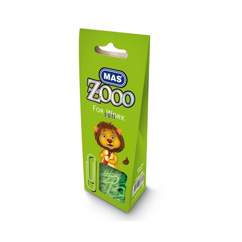 Mas Zoo Karton Pakette Plastik Kaplı Ataş No: 3 (Yeşil)