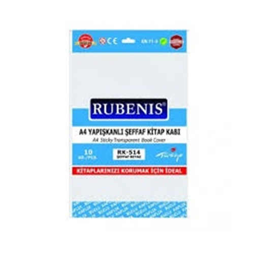 Rubenis Yapışkanlı A4 Kitap Kabı (Şeffaf)
