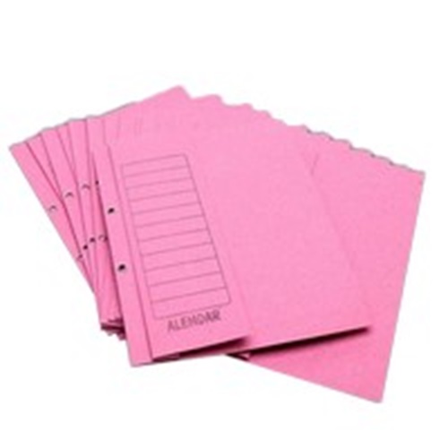 ALEMDAR Pembe Kapsüllü Karton Dosya Yarım Kapak
