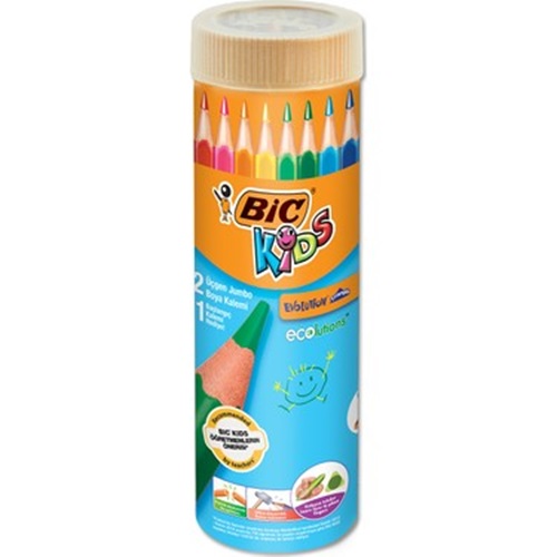 Bic Evolution 12+1 Üçgen Jumbo Boya Kalemi Metal Tüp